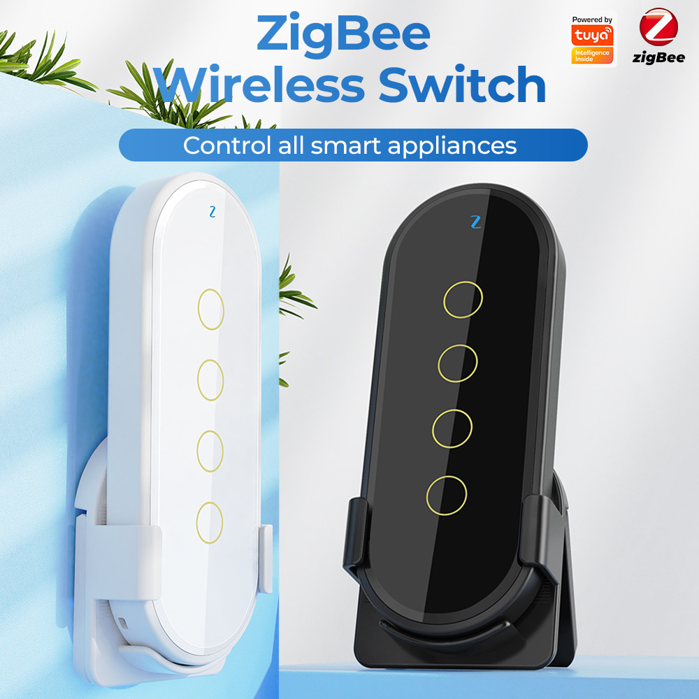 Tuya ZigBee 4 Gang Smart Scene Switch 12 Custom Scenes, Touch Control, Remote Operation, Smart Life App Compatible