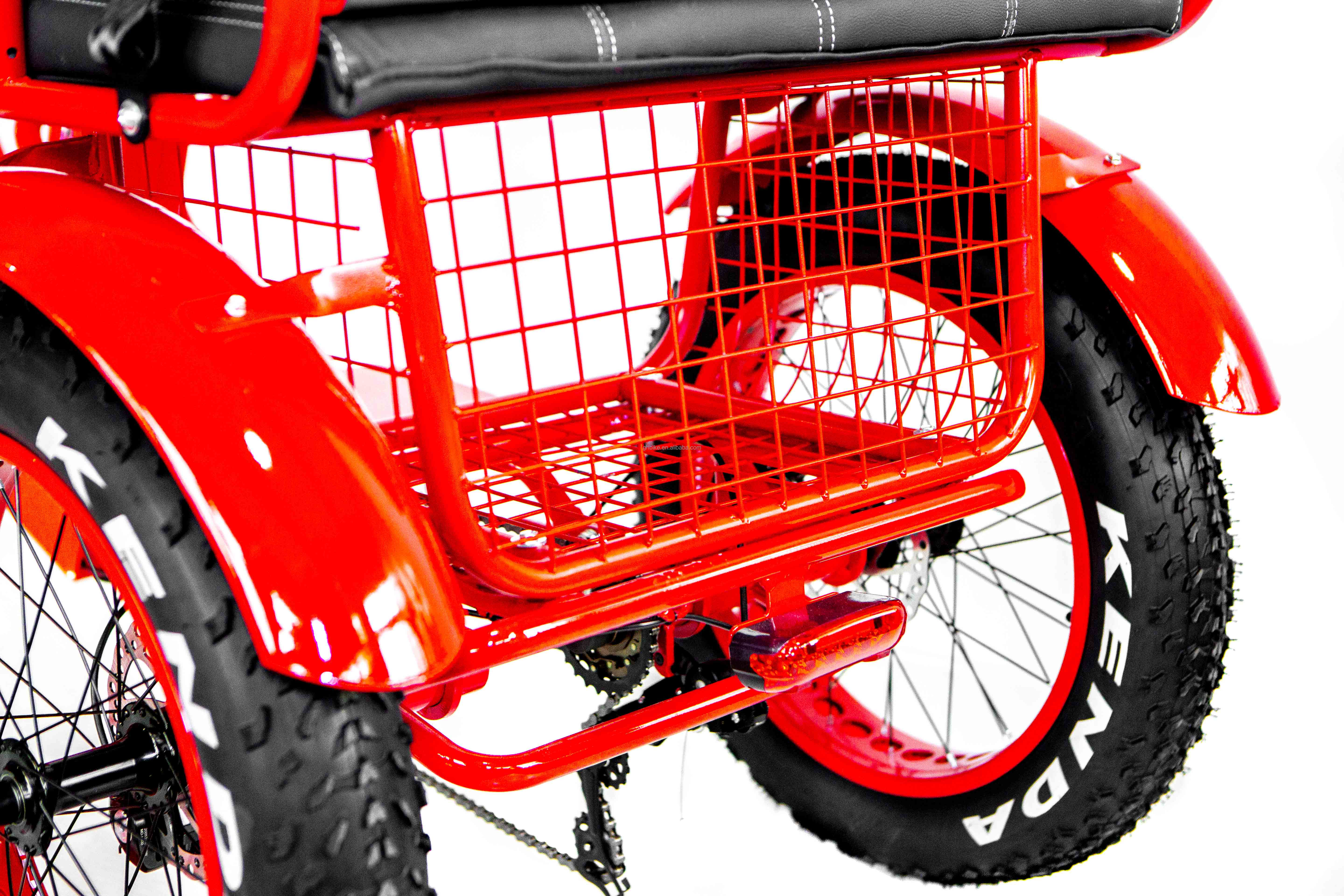 Front Hub Motor 750W 21AH Lithium Electric Tricycle for 2 People 24" Snow Tire 40KM/H