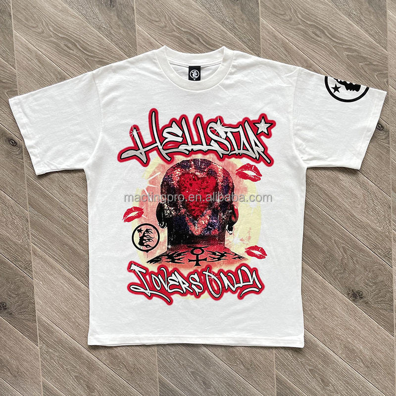 2024 Summer Design Heavy Weight Cotton Dtg Printing Unisex T Shirt for Men Hip Hop Style