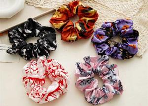 China Halloween festival satin printed scrunchies headdress women's headstring elastic band hair accessories OEM logo wholesale