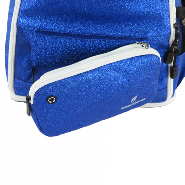 Blue Sparkle Fashion Sports Backpack Embroidery Logo For Travel Unisex