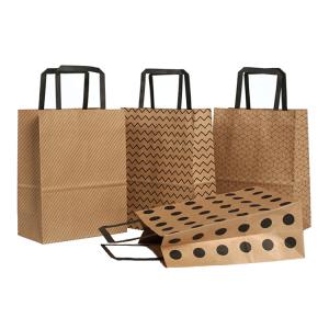 China ISO9001 Custom Printed Paper Carrying Shopping Bags 120g 140g White Brown wholesale