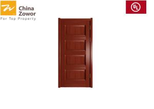 China 60 mins Black Walnut Veneer Finished Single Leaf Solid Wood Fire Rated Doors For Hotel wholesale