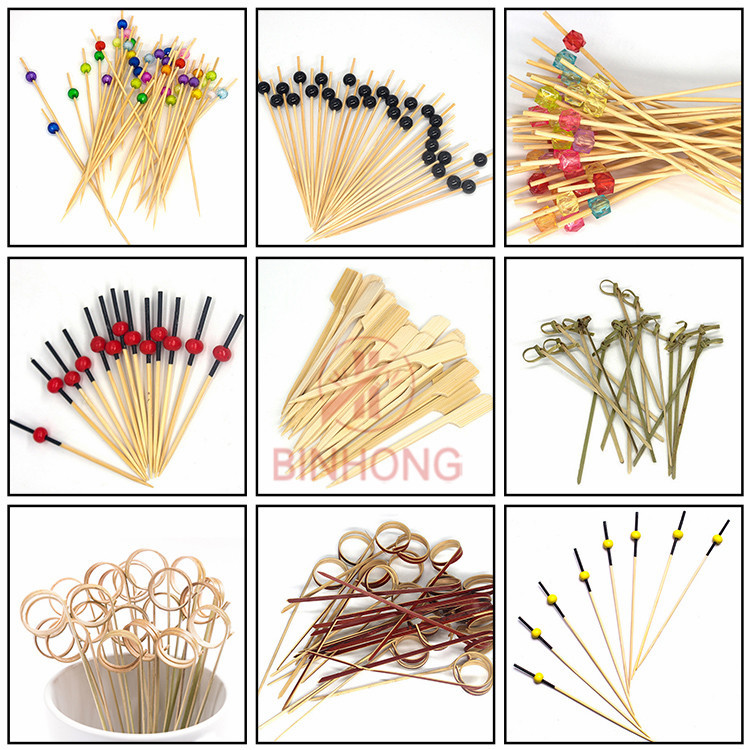 Easily Cleaned ISO9001 10.5cm Bamboo Cocktail Picks