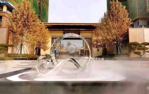 China Plaza Ornament 316L Modern Metal Sculptures With LED Light wholesale