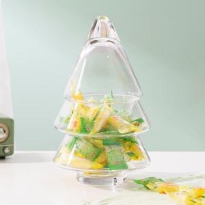 China Handmade Clear Glass Christmas Tree Storage Jar 29 Oz 825ml For Candy wholesale