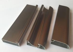 China Anti Rust Aluminum Cabinet Door Extrusion / Frame Extrusions Coffee Color wholesale