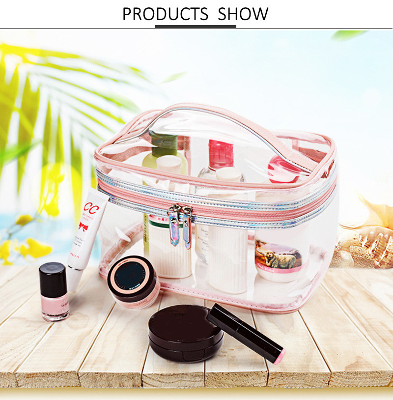 Clear PVC Travel Handle Transparent Cosmetic Bag