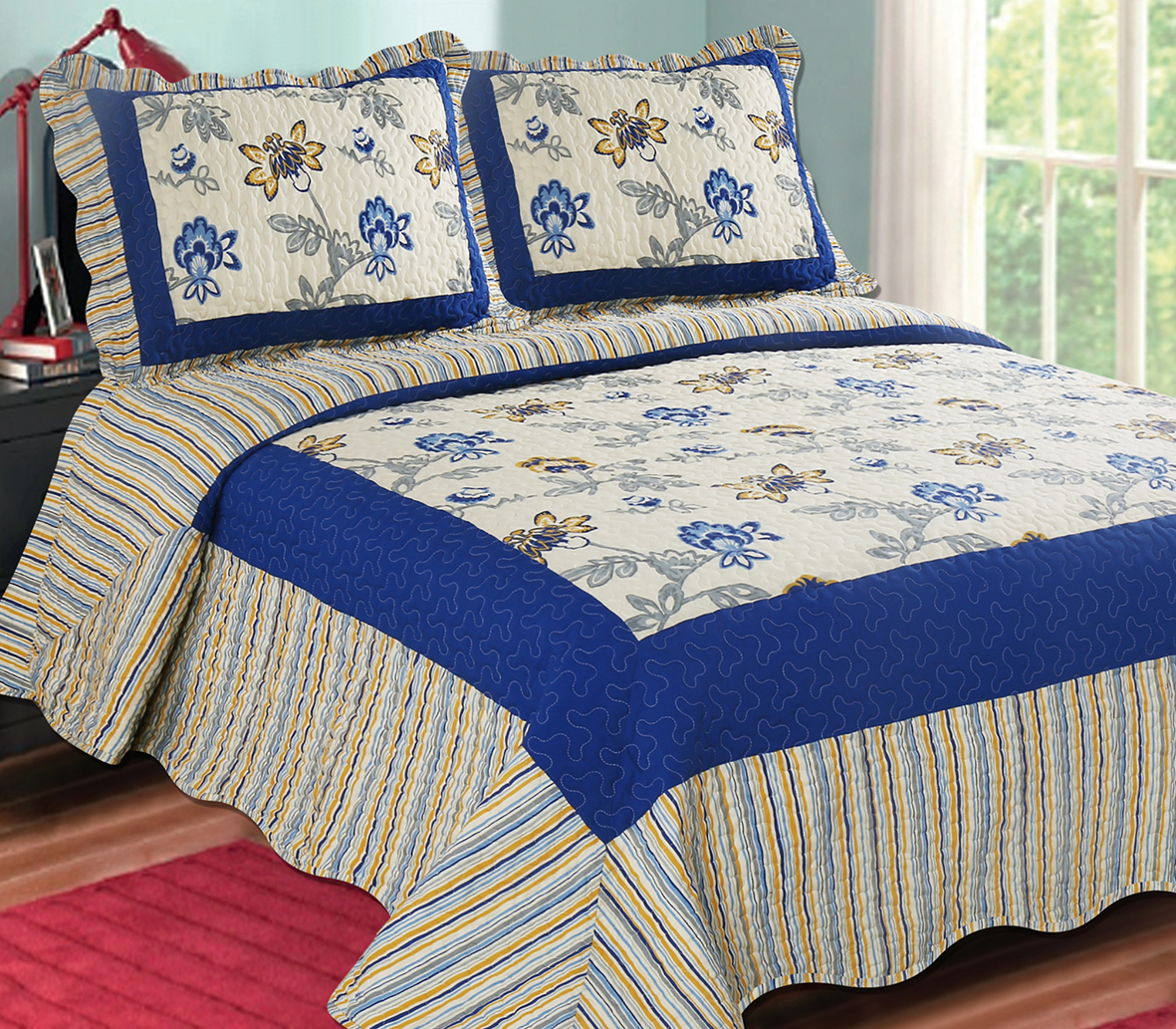 Printed Embroidery bedroom beautiful comforter sets with frame