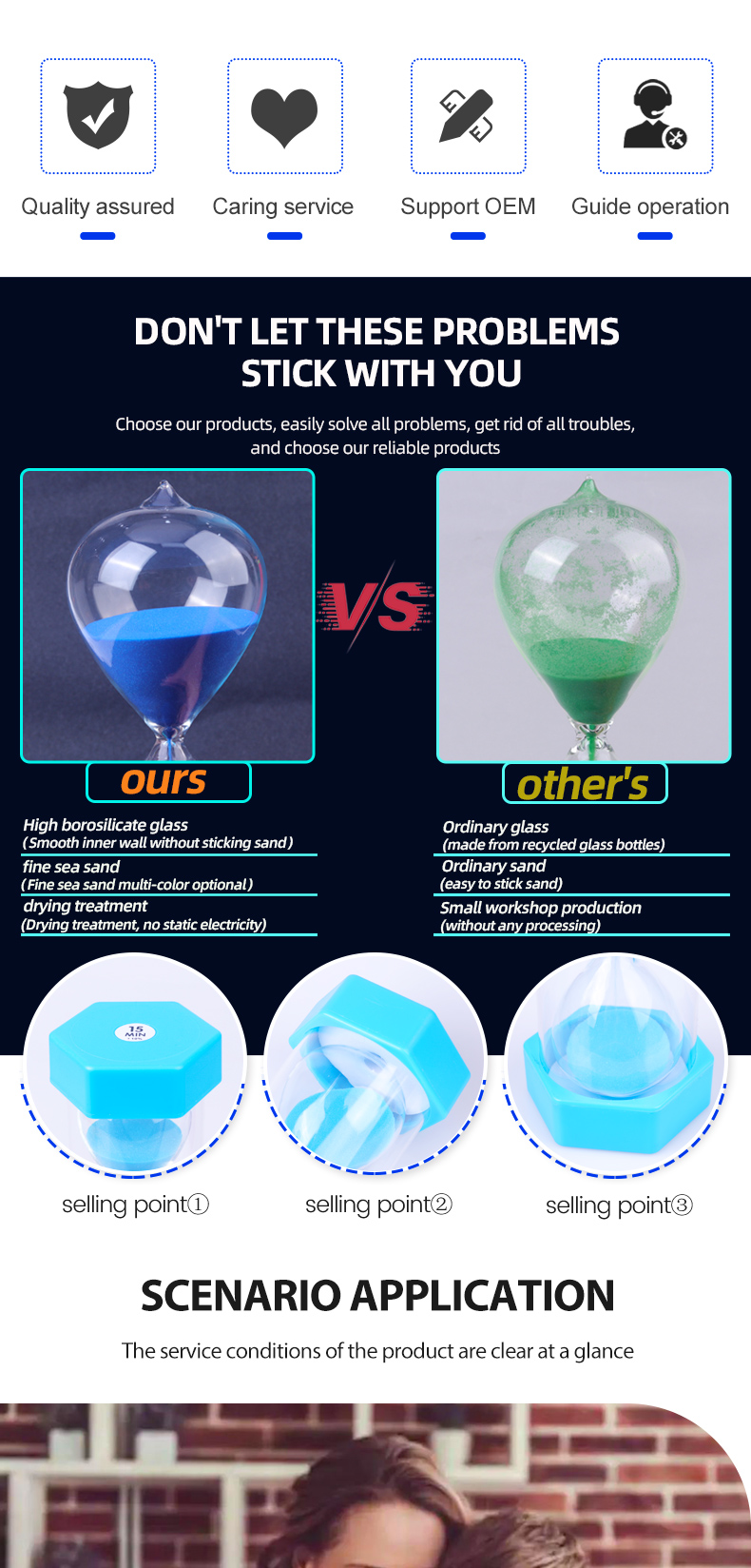 Kids Sand Timer Hourglass Plastic Hexagonal Hourglass Free Sample