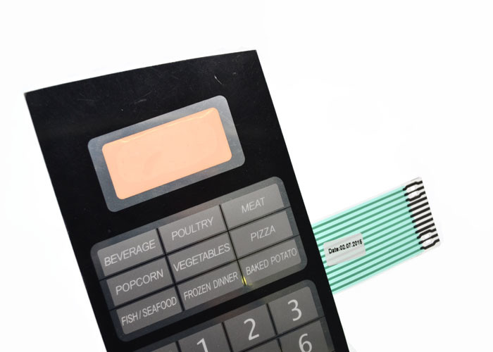 PET / PVC Metal Dome Membrane Switch With Colored Transparent Display Window