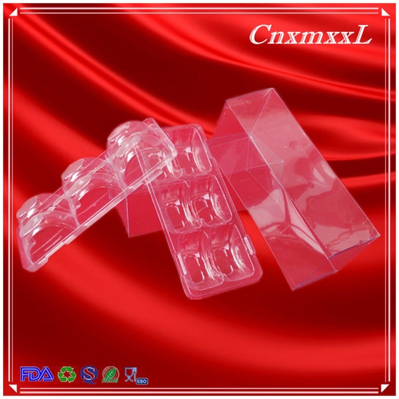 Blister PET 6pcs Macaron Plastic Box Packaging With Clear Lid