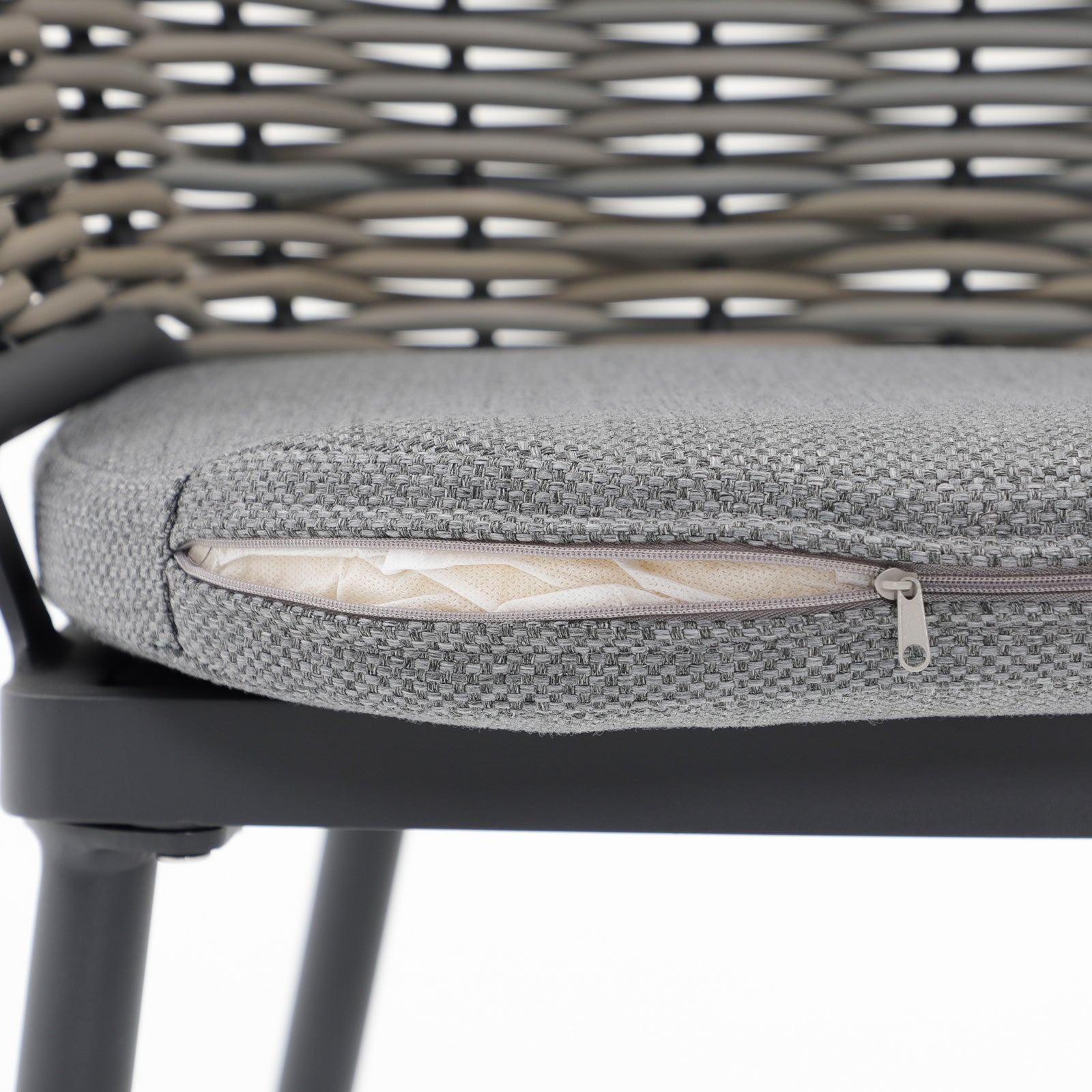 Specific AJUNION Wicker Rattan Outdoor Dining Set Aluminum Frame Round Table 4 Seating