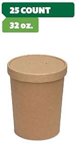 32 oz. 25 kraft paper container