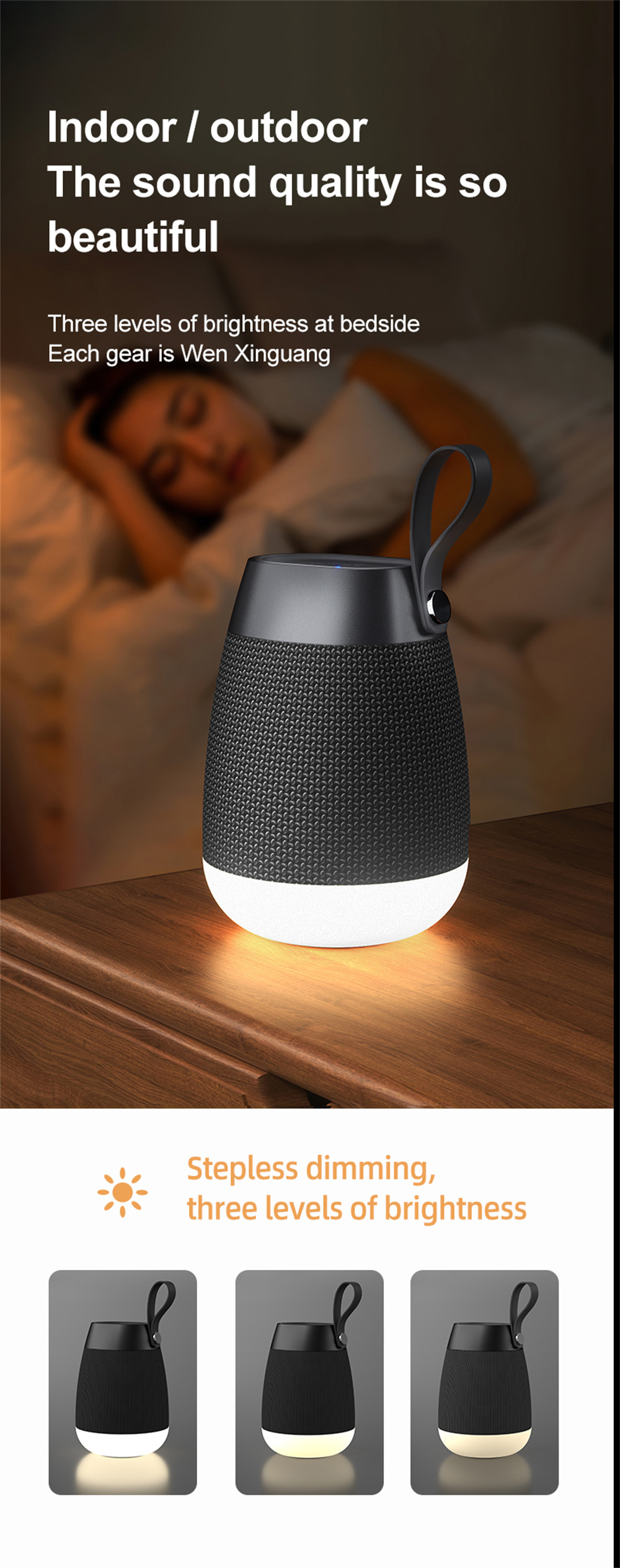 Experience Audio with this Wireless Speaker Heavy Bass Low Tone and Waterproof Fabric