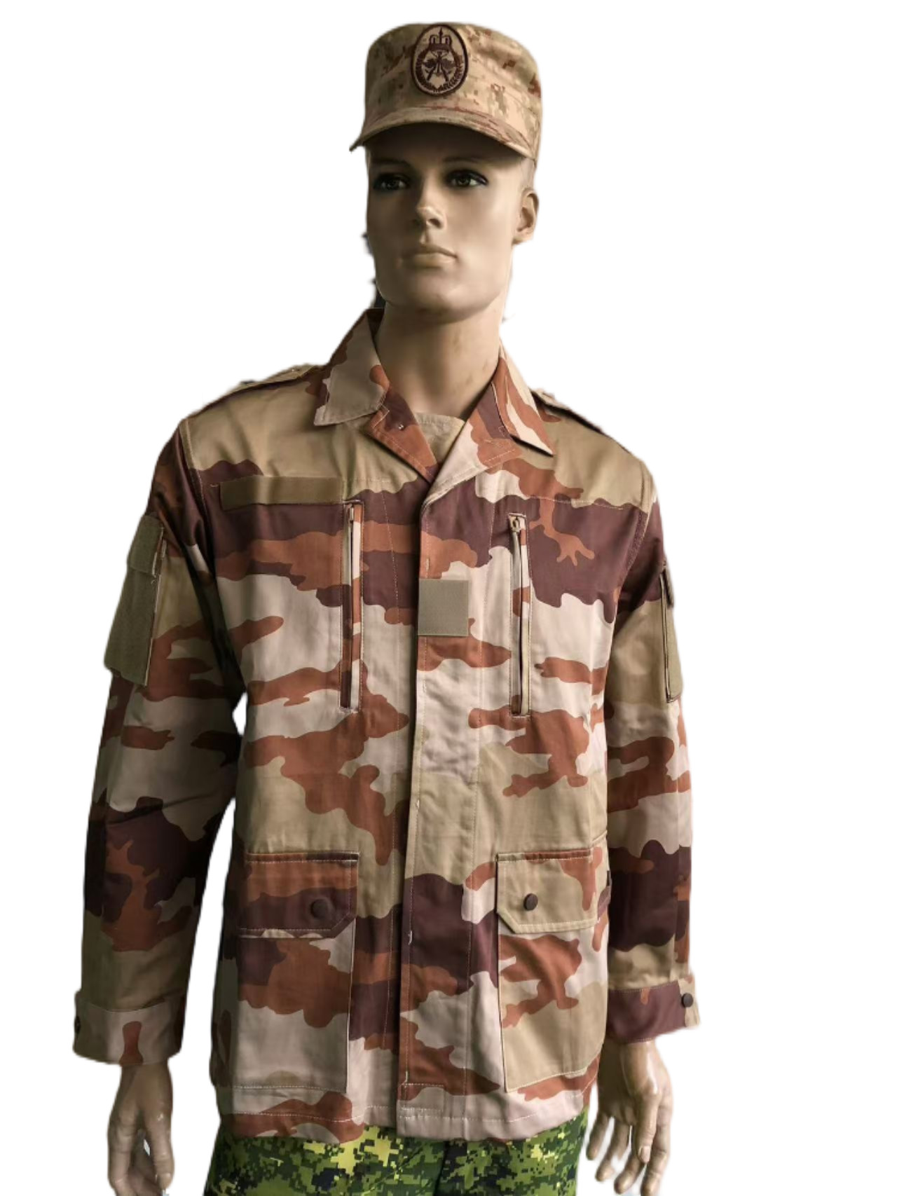 Desert Camouflage TC 65/35 Twill French Military Uniform F2 Style For Outdoor Activity