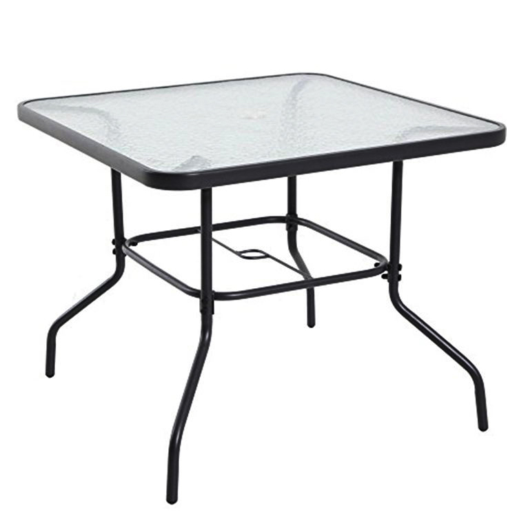 Mail Packing Square Dining Table and Teslin Chair Set for Outdoor Garden Cafe Restaurant