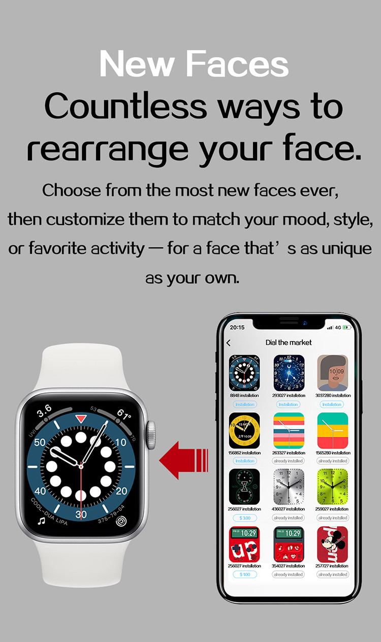 Sleep Monitoring 1.75 Inch T500 Smart Watch 200MAH 3D UI