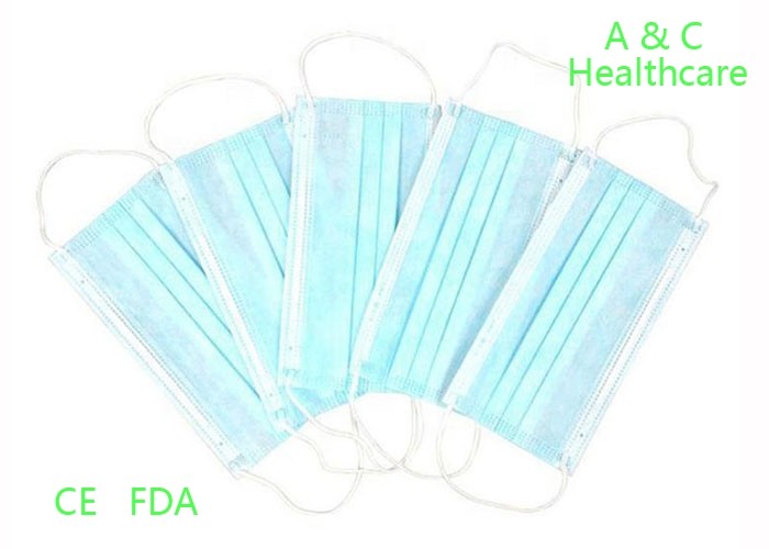 CE Standard 3 Ply Disposable Face Mask Non Woven Melt Blown Fabric