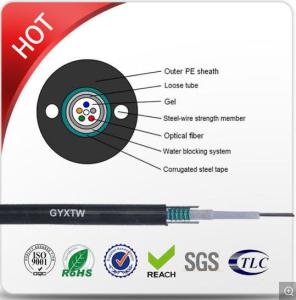 China PE Jacket Single Mode G652D Armoured Fiber Optic Cable Unitube Type GYXTW Light Weight wholesale
