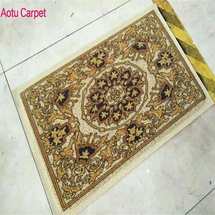 Square Door Mat Persia Style Color Red Pink Green Black Orange Brown