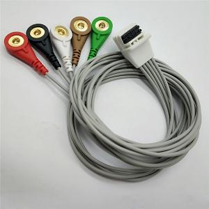 China Medical Material Leads Cables , 78cm Gray Ecg Electrode Cable 6 Months Warranty wholesale