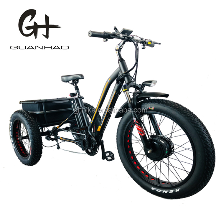 Max Speed 50km/h 8Fun 750W Front Motor 4.0 Fat Tire Cargo Electric Trike Tricycle 3 Wheels