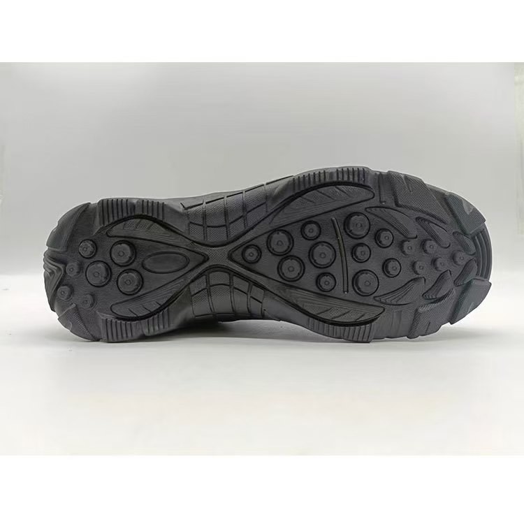 Mens Outdoor Hiking Boots Breathable Mid Top Work Shoes With Side Zipper