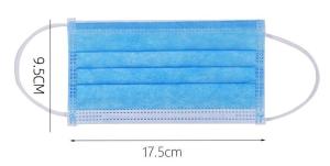 China 17.5cmX9.5cm 3 Ply Earloop Disposable Protective Mask wholesale