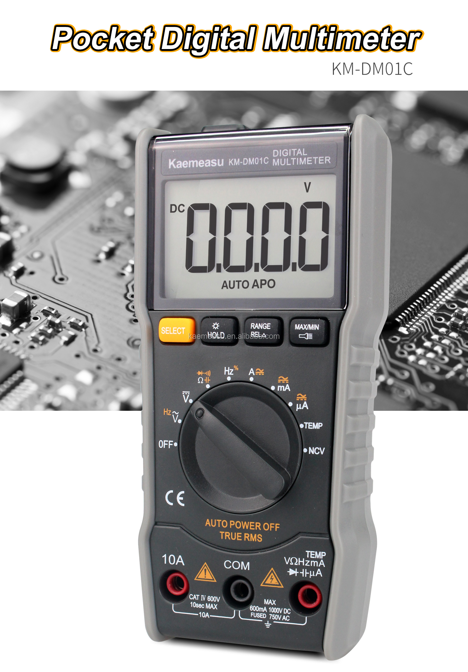Anti Burn Electric Multimeter True-rms Ncv Ohm Hz Tester Smart Digital Multimeters With Temperature Probe
