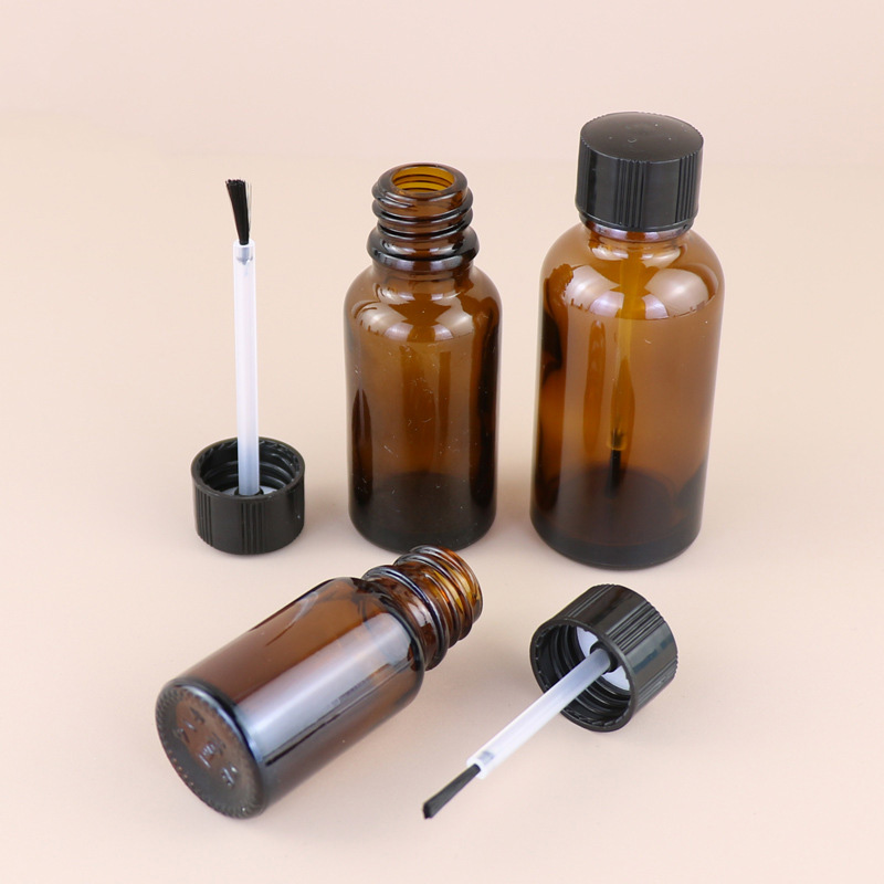 8ml 10ml 15ml Customized Accepted Clear UV Gel Nail Polish Bottle Empty Glass Bottle for Gel Polish With Silver Cap and Brush