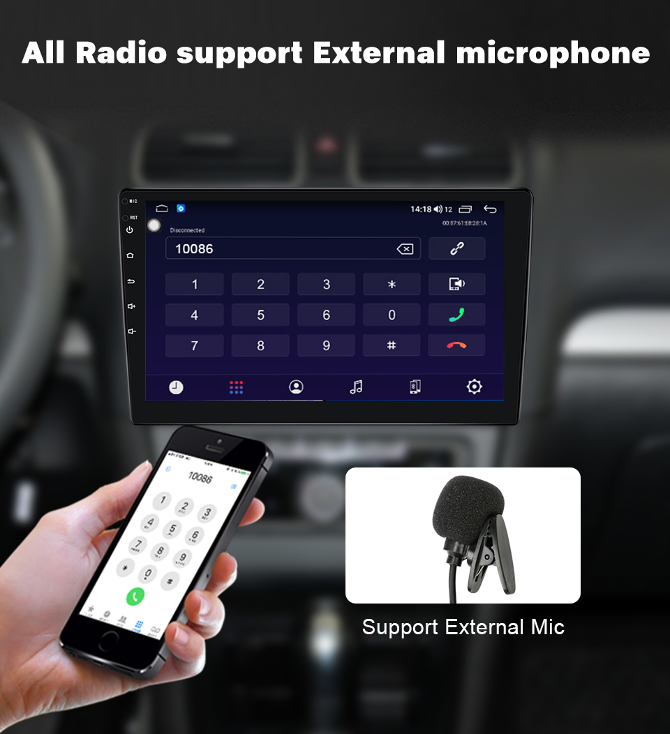 1280*720 Resolution Chip solution Android 10 Universal Touch Screen Car Radio 7862 Player