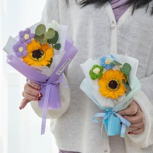 China Handmade sunflower puff bouquets, finished flower bouquets, festival gifts wholesale