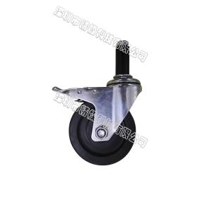China Anti Static Trolley Wheels With Brakes Rubber Material Small Friction wholesale