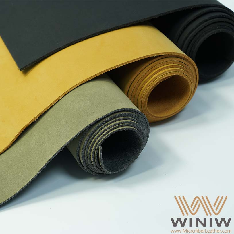 Environmental Friendly Artificial Microfiber Nubuck Leather Material