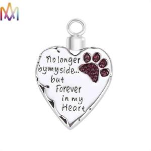 China Engraved 304 Stainless Steel Heart Cremation Urn Necklace wholesale