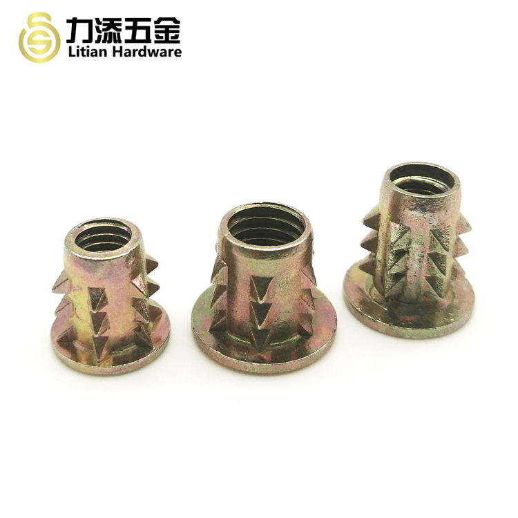 Polished Anchor Nuts Furniture Threaded Inserts For Wood M3 M4 M5 M6 M8
