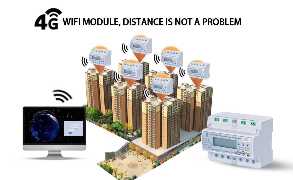 -25℃ To +55℃ Din Rail Power Meter 3 Phase Smart Meter And Prepaid Meter