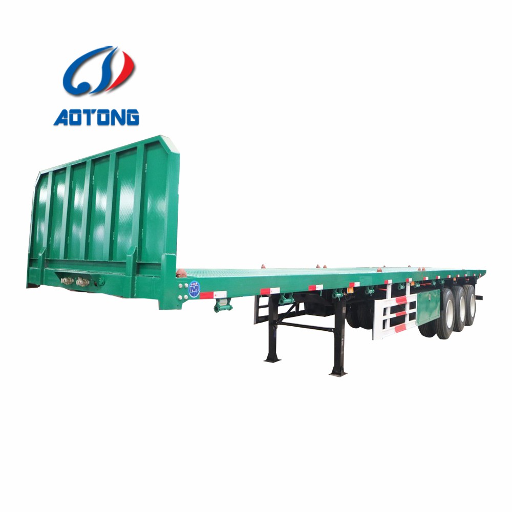 Truck Trailer 3 axles flatbed semi-trailer platform 40ft 48ft for container transport