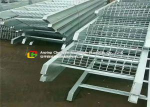 China Offices / Schools Serrated Steel Grating 65mm Bearing Bar Pitch Silver Color wholesale