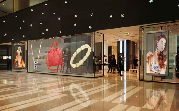 Windows Transparent LED Screen 1000mm Panel Size LED Mesh Screen 32768 Dots/M2 Pixel Density