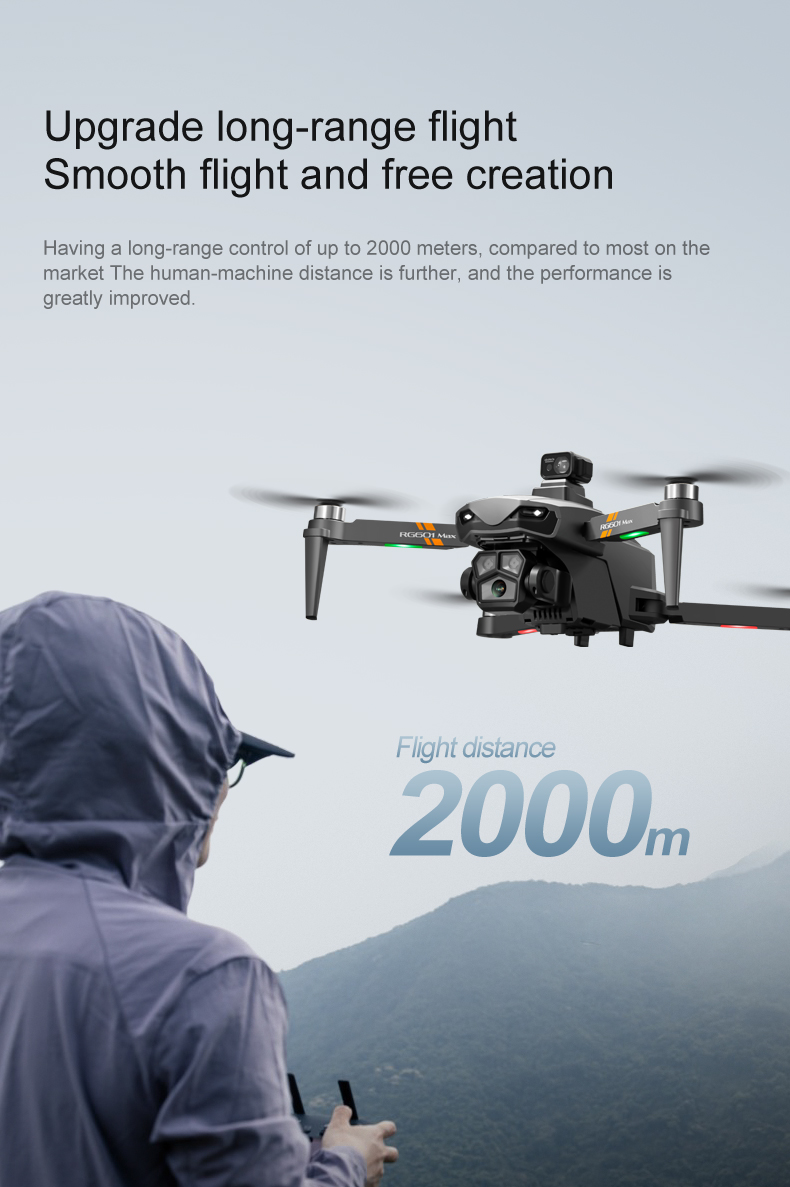 Professional RC Quadcopter Original Rg601 Max 5G GPS Drone with Dual 4K HD Camera and Optical Flow