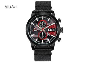 China PU Leather Strap Precision Quartz Watch Brown Black Red Optional wholesale