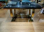 Simple Leisure 150cm Stainless Steel Marble Dining Table