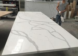 China Gray And White Quartz Tile Countertop Kitchen Cabinet Top Customised Size wholesale