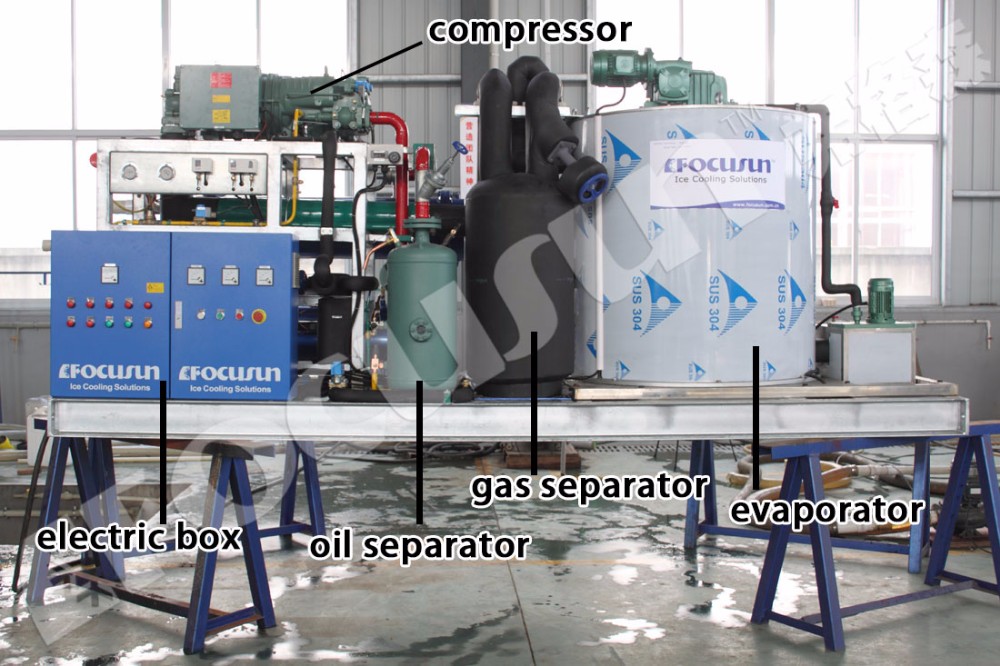 Water Cooling Seafood Cooling Seawater Flake Ice Maker Machine in Harsh Environments