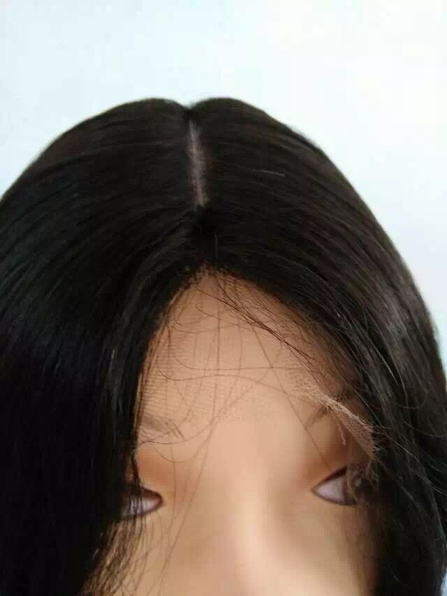 16 Inches Single Knots Lace Front Eueopan Virgin Hair Jewish Wigs Natural Hairline