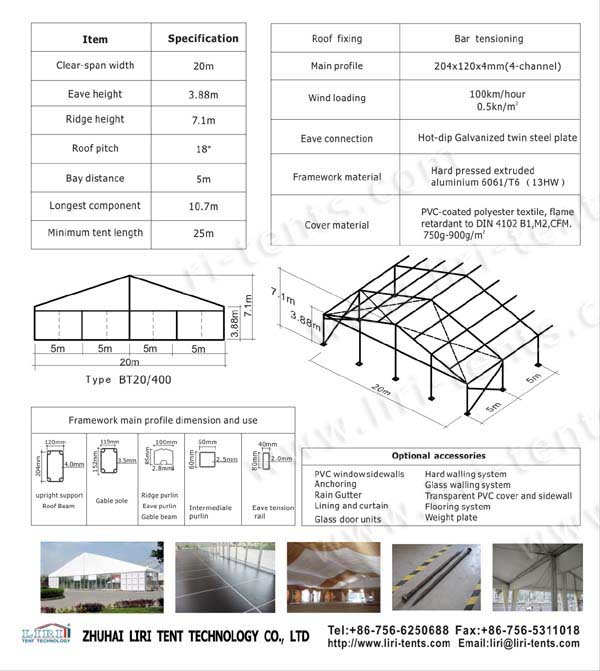 Luxury big tent 20*25m for wedding party supply