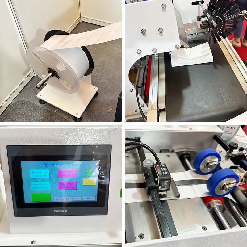 Automatic Printing Label Folding Machine For Wire Material Customized 320mm