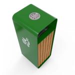 ISO9001 Certificate Street Square 50L Outdoor Wooden Trash Can